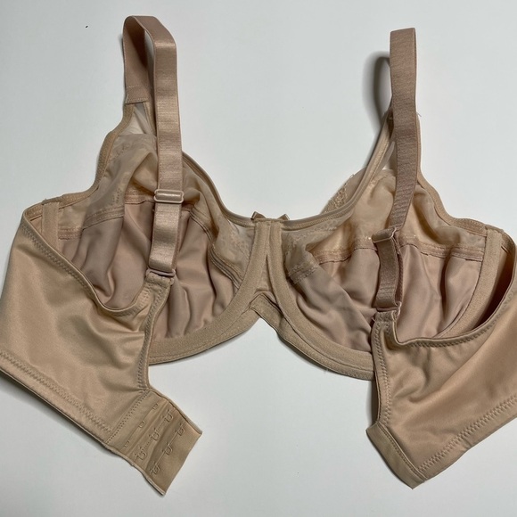 Lilyette Minimizer Bra 36DD Unlined Wired No Padding Full Coverage Mesh Beige - Picture 6 of 9